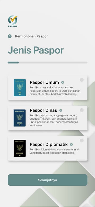 Step 1: Jenis Paspor