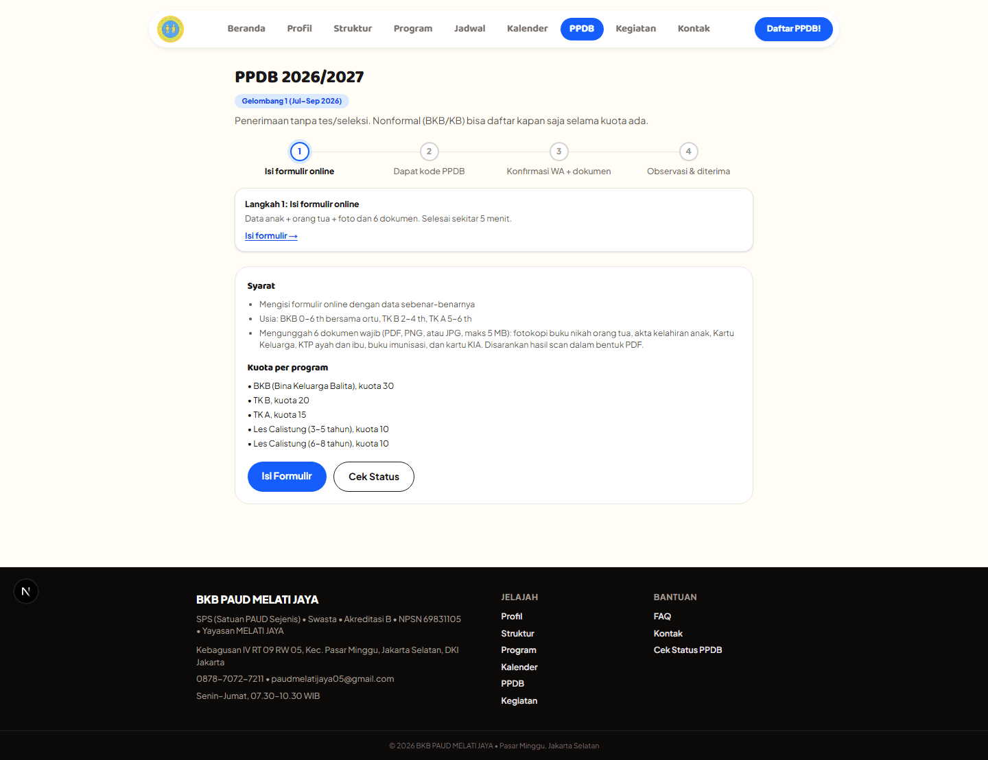 Alur PPDB - Step 1 (Wizard)